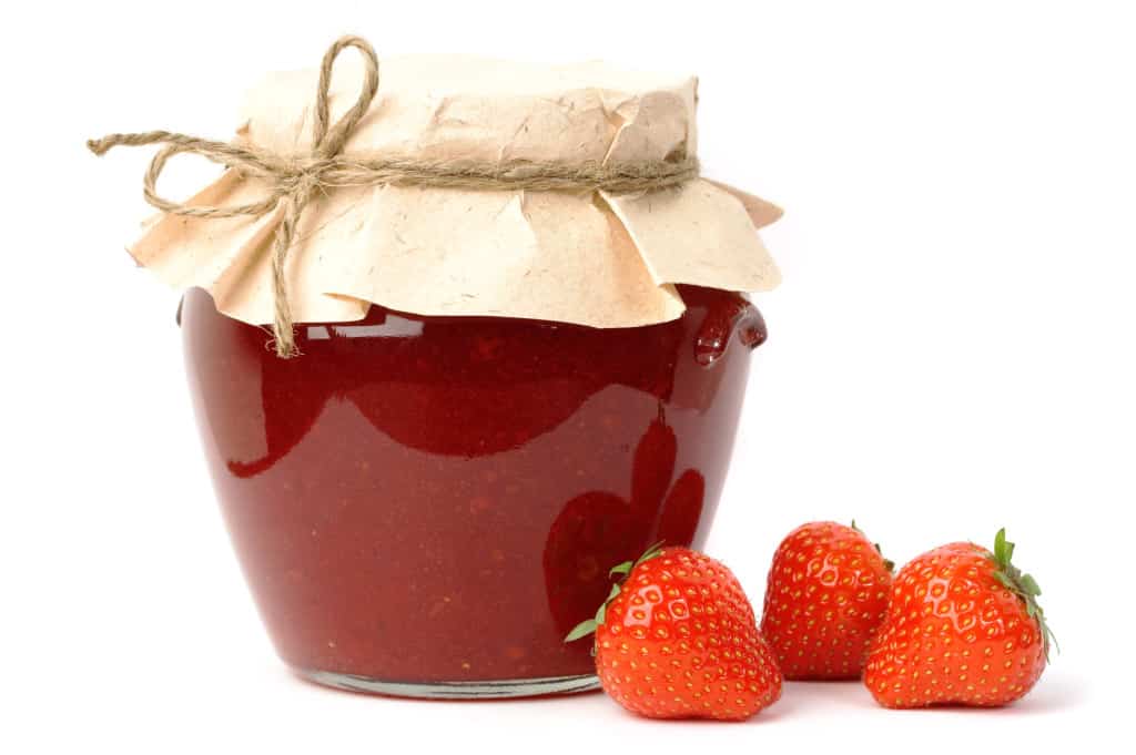 Strawberry jam jar