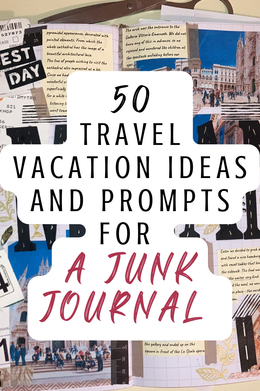 Travel Vacation Junk Journal Ideas
