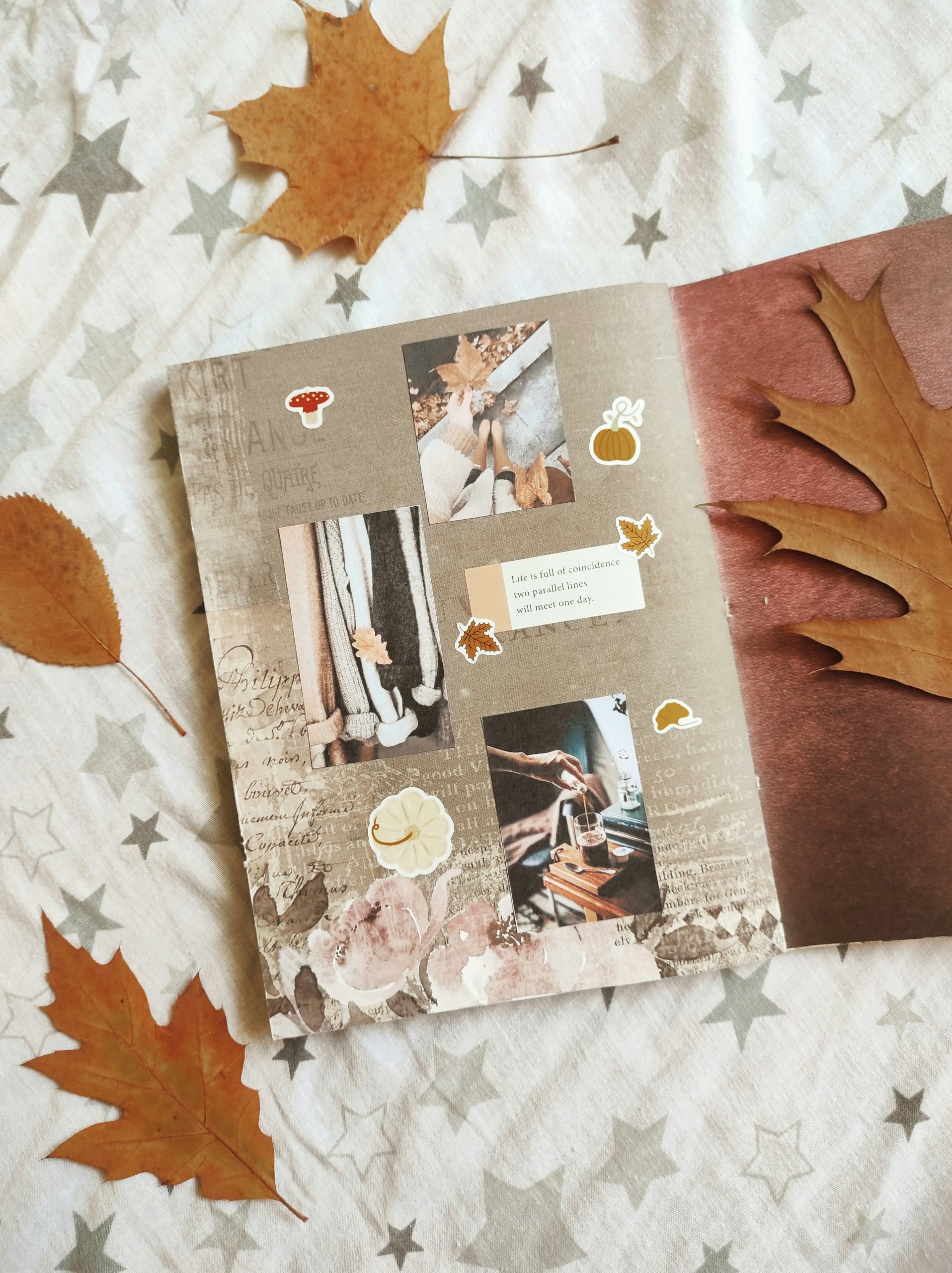 30 September junk journal ideas for autumn inspiration, including cosy collage pages, journal prompts, memory keeping, seasonal crafts, pockets, ephemera and creative page ideas.